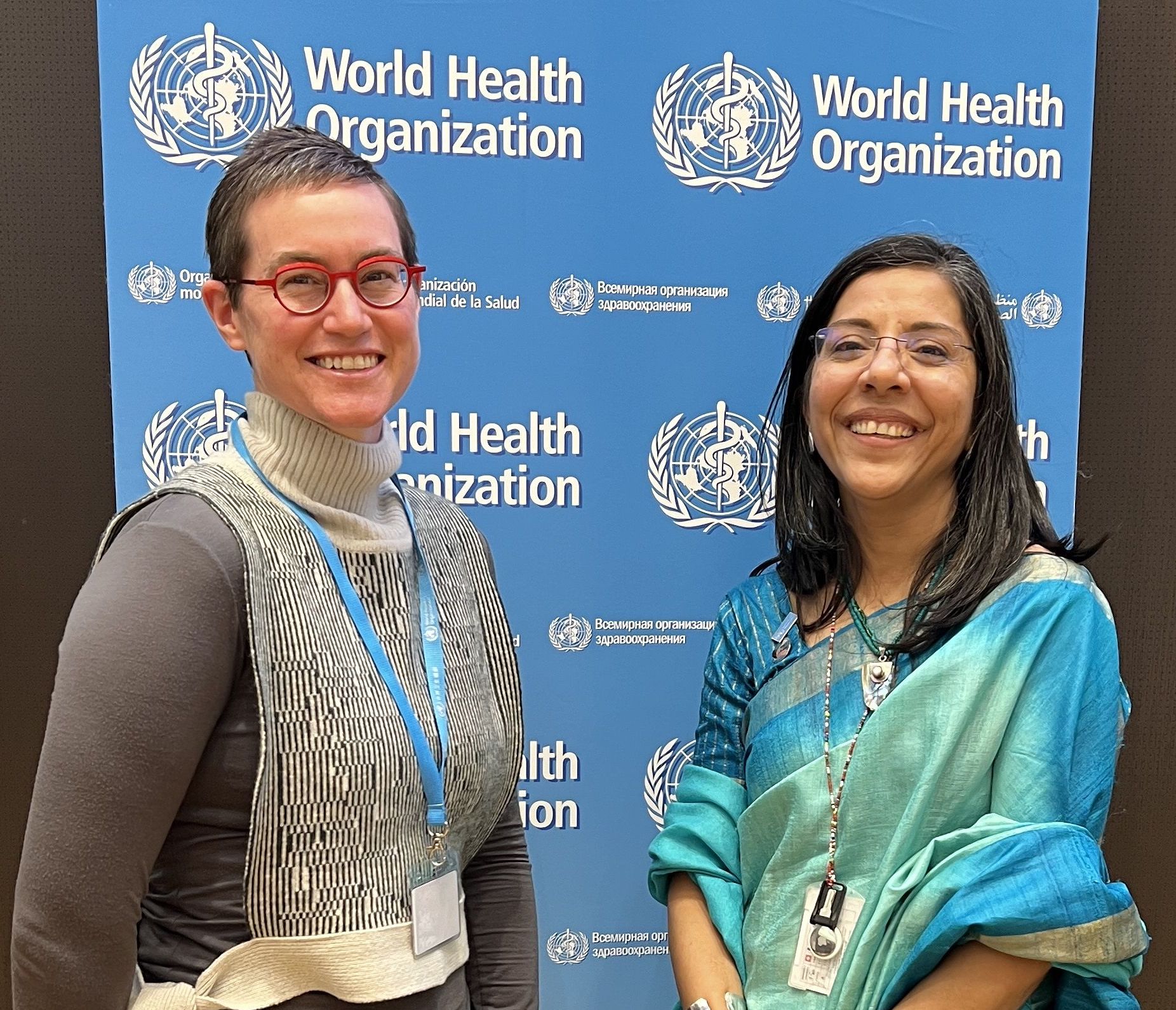 Core Faculty Carrie Nieman with Shelly Chada, MBBS, MD, PhD, Technical lead for Ear and Hearing Care at WHO